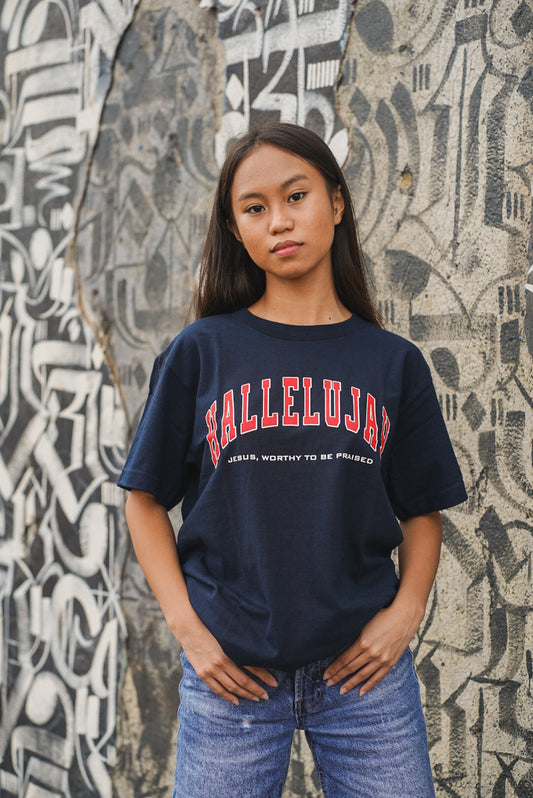 HALLELUJAH TEE (NAVY)