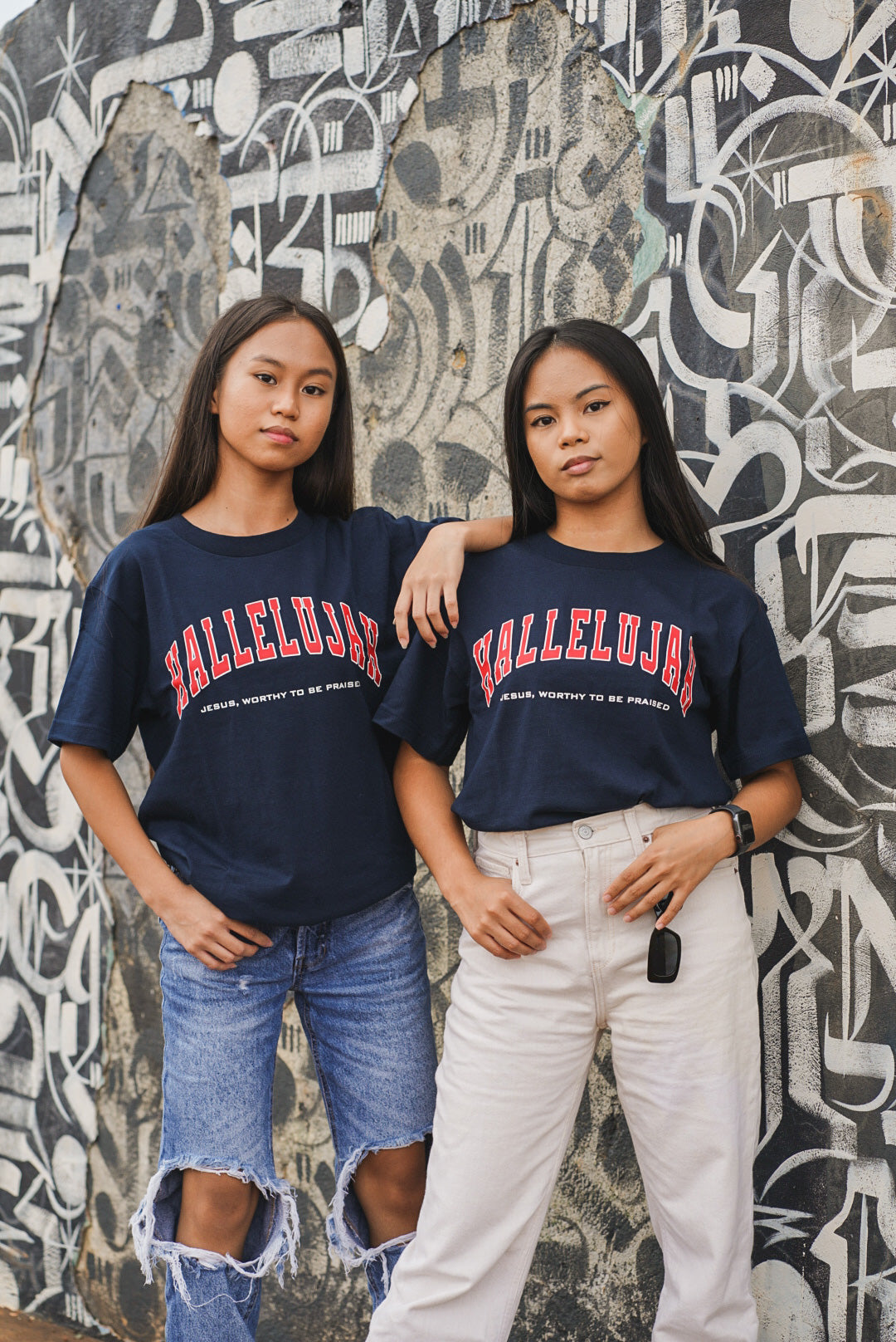 HALLELUJAH TEE (NAVY)